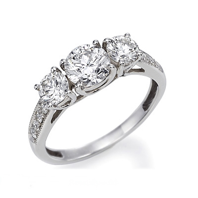 three stone diamond engagement ring atlanta